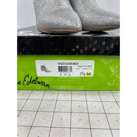 Sam Edelman Women's Kinzey 2 Booties, Silver, Size 7.5 Worn Once - Picture 3 of 9